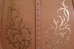 Decorative motif on a new sound board work in progress