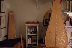 two harp soundboards in m y studio